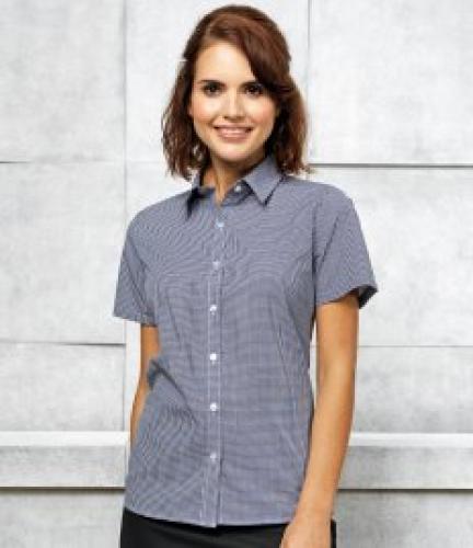 Premier Ladies Gingham Short Sleeve Shirt